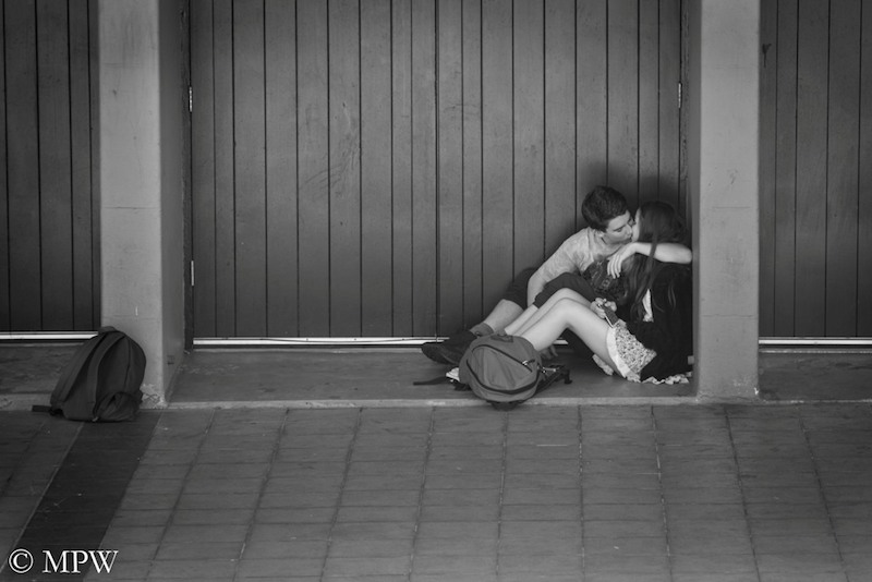 Auckland City street photo, Queent St, black and white